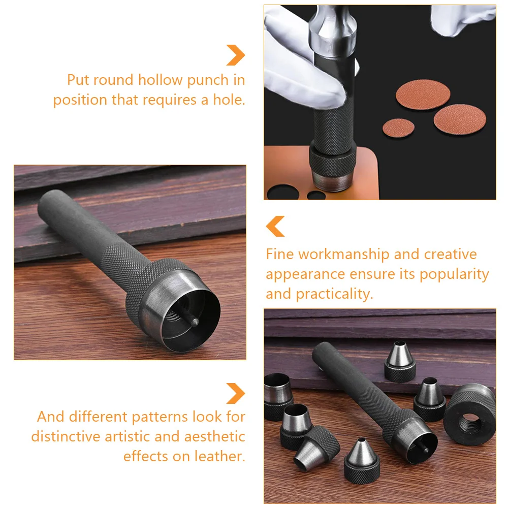

Punch Tools 6 Sizes Hollow Puncher Belt Durable Craft Hole Punch Set Eyelet Equipment Multi Layer Fabric