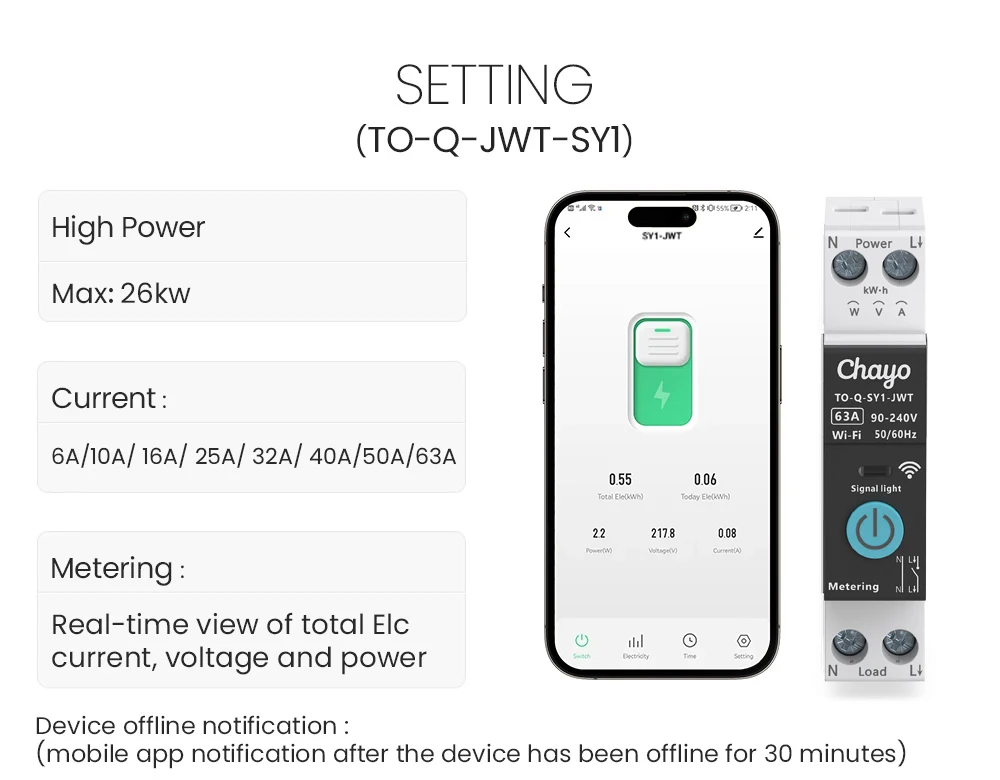 Tuya Smart Life app circuit control screen