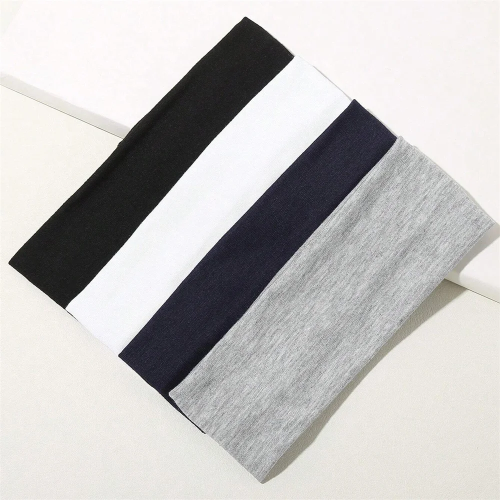 4Pcs Wide Solid Color Simple Headbands Suitable For Sports Casual, Hairband Hair Accessories For Women For Soft Headwrap