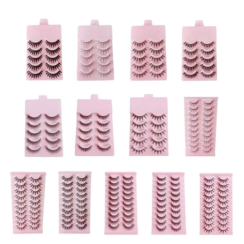 5/10 Pairs Soft 3D Mink Lashes Natural Look Fluffy False Eyelash Extension Volume Russian Curly Wispy Fake Cilios