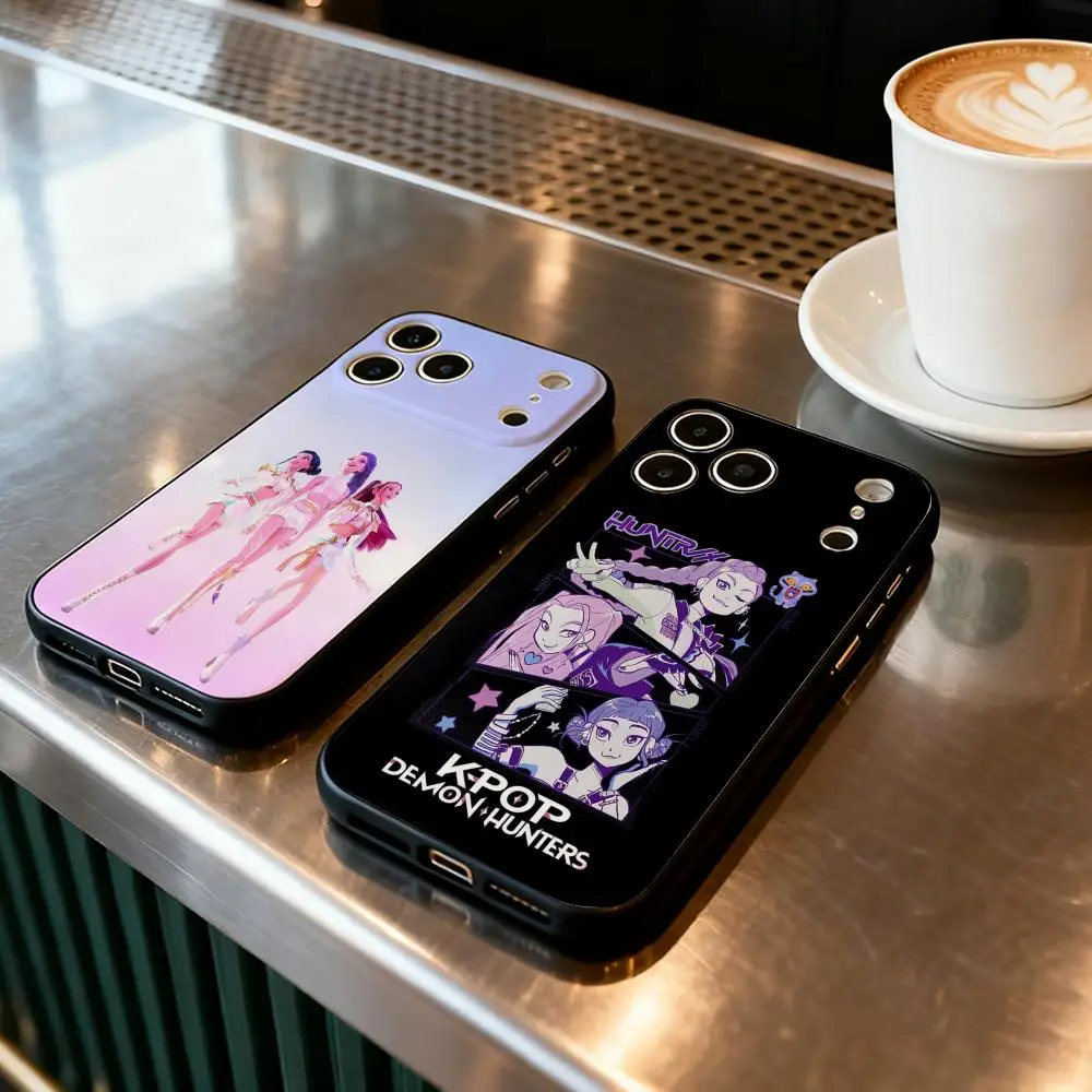 KPop D-Demon H-Hunters Telefoonhoesje voor IPhone 17 Air 16 16e Plus Pro MAX15 14 13 12 11 Xr 7 8 6 Se XSmax Zachte zwarte hoes