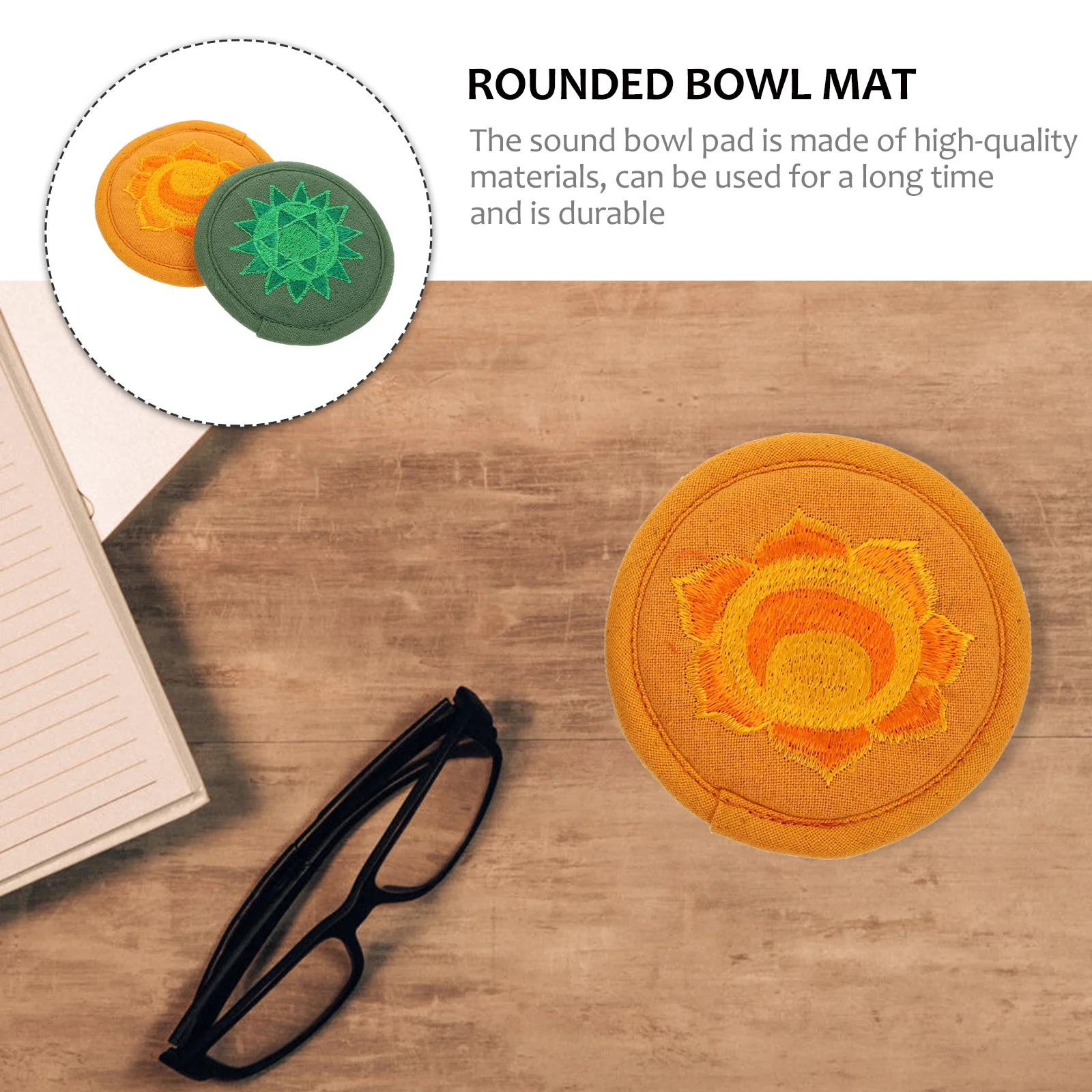 

Embroidered Teapot Mat Religious Sound Bowl Rounded Pad Compact Design for Long Term Use Ritual Implement Cushion