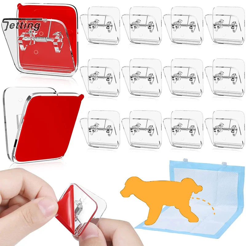 4/6Pcs Wall Pee Pad Holder Clear Dog Potty Training Pad Holder Invisible Puppy Pads Holder Sticky Wall Clips