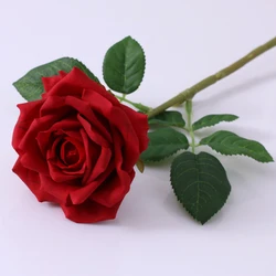Artificial Flower High-end True Touch Moisturizing Rose Branch DIY Wedding Bouquet Balcony Garden Decoration Simulation Flowers