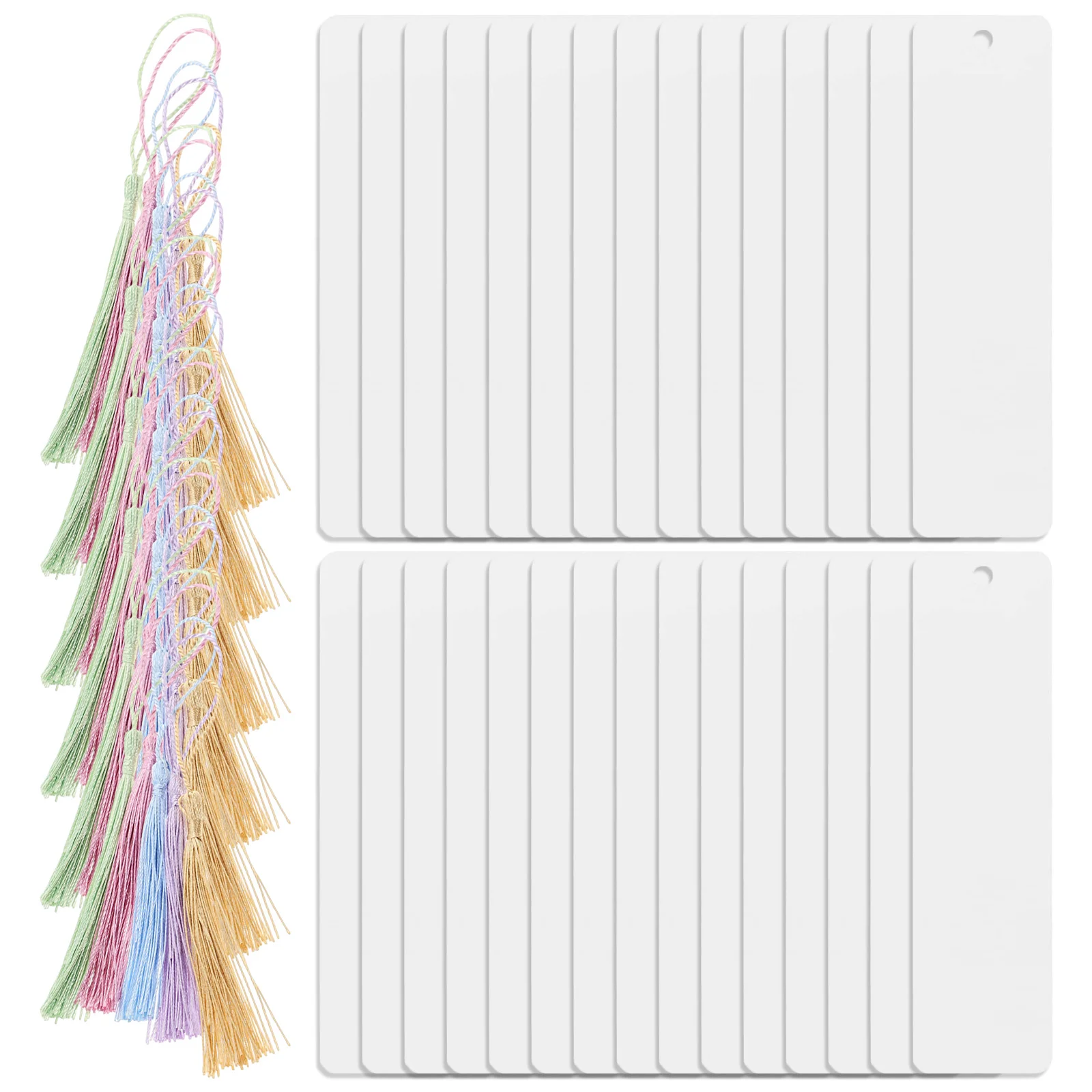 

Tassels Designed Bookmarks Transparent Acrylic Convenient Delicate Blank Student Labels