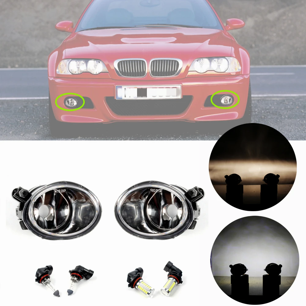 Front Bumper Fog Light Fog Lamp With Bulbs 63177894017/63177894018 For BMW 3 Series E46 M3 2000 2001 2002 2003 2004 2005 2006