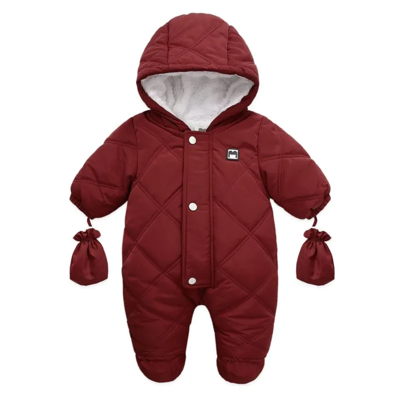 Winter Newborn Baby Boy Jumpsuit Plus Velvet Warm Infant Boy Outerwear Coat Toddler Girl Snowsuit Baby Winter Romper Outfit