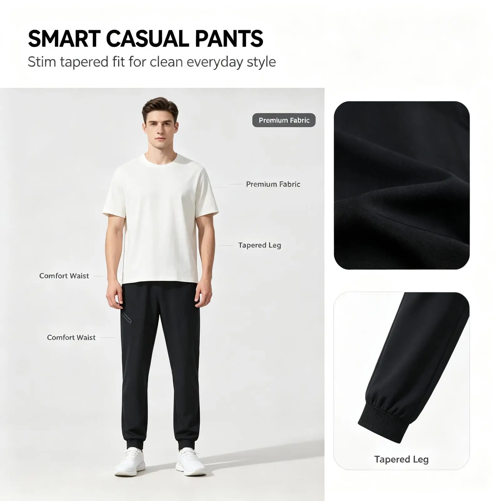 Under Armour Men's Smart Casual Slim Tapered Pants, Solid Color Stretch Trousers, Premium Fashion Pants Daily Streetwear
