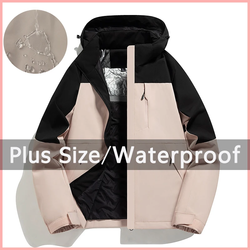 Chaqueta con capucha de invierno, abrigo de talla grande para mujer, ropa 3XL 4XL 5XL, cortavientos impermeable, abrigo grueso y cálido para exteriores, ropa femenina