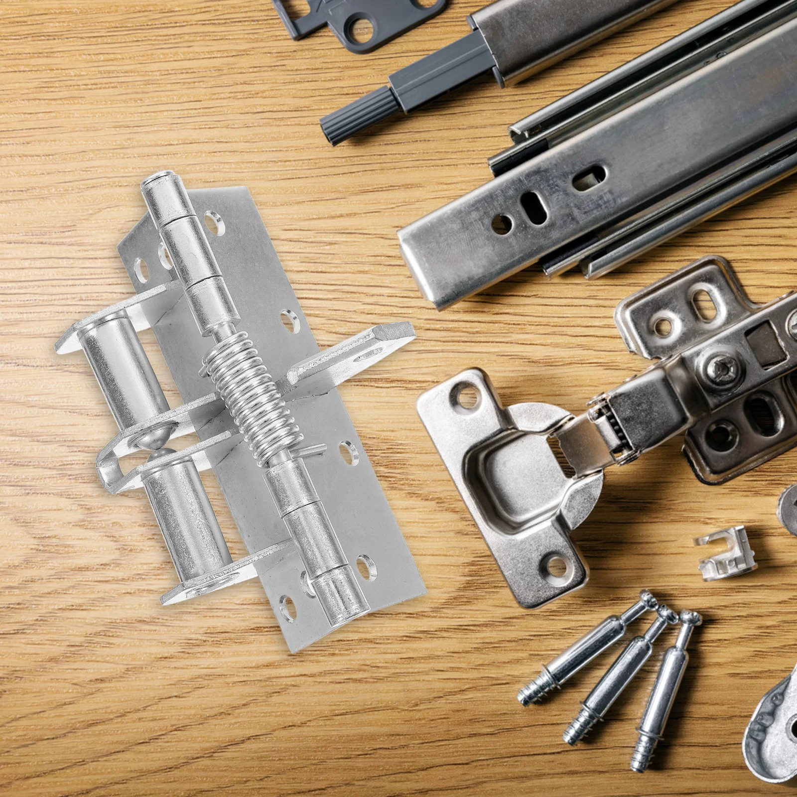 

1Set Multi-Fold Cabinet Hinge with Spring Self Closing Function Heavy Duty Metal Hinge for Kitchen Cabinet Door Replacement