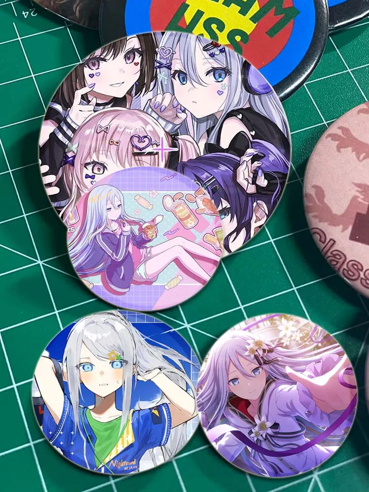 32/44/58mm proyek SEKAI Anime Yoisaki Kanade bros bulat Tinplate lencana untuk pakaian ransel perhiasan Accessorie topi hadiah