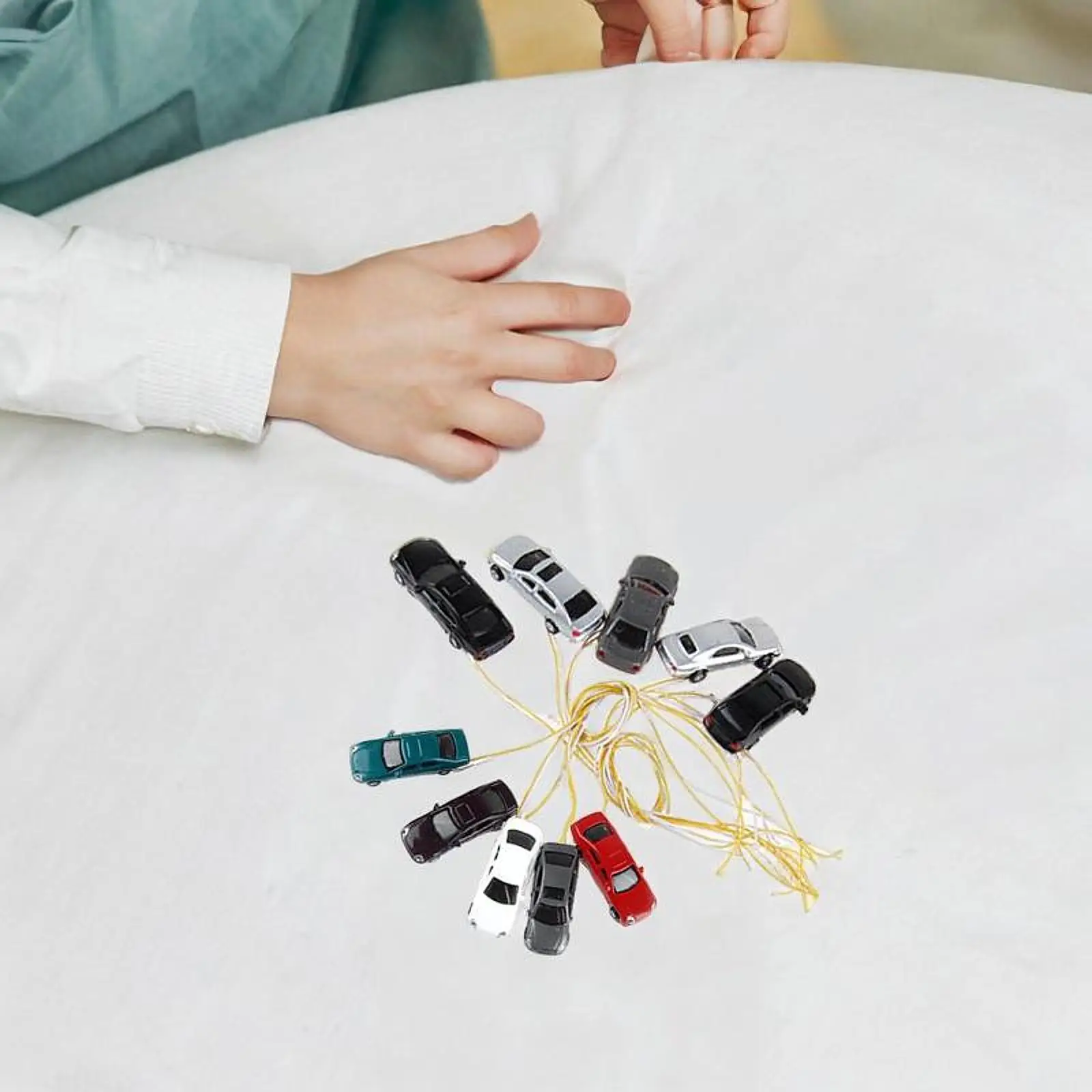 

10x HO Scale Model Vehicle with LED Parking Micro Landscape Railway Movie Props