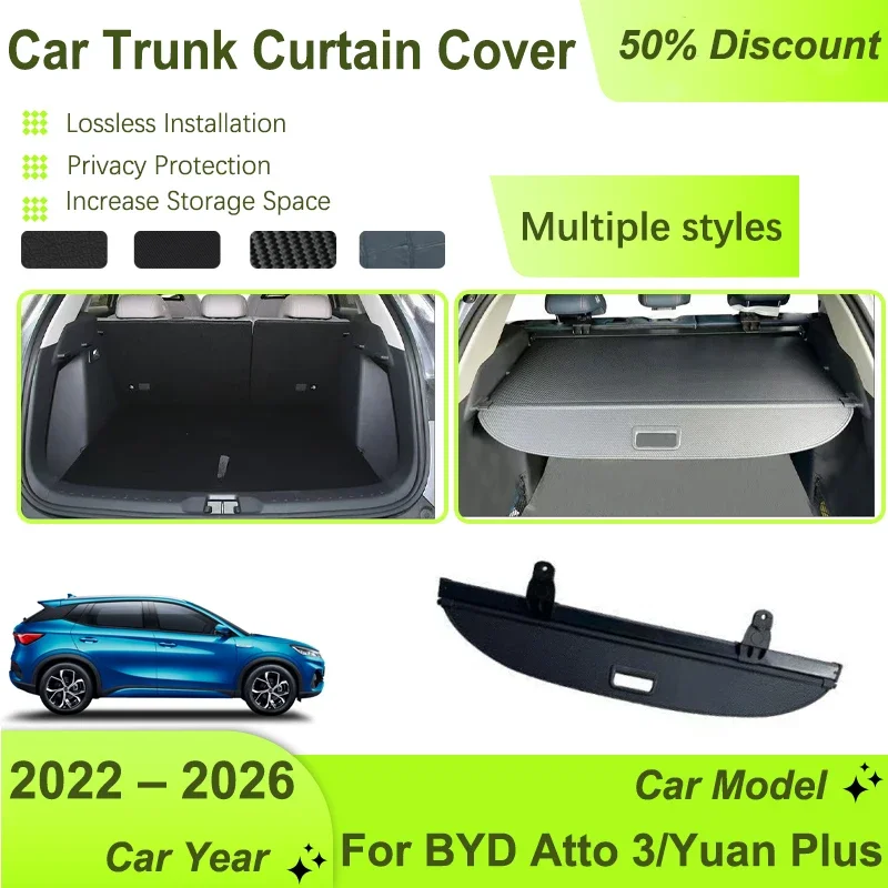 

Car Trunk Storage Rack Cover For BYD Atto 3 Yuan Plus 2022 2023 2024 2025 2026 Retractable Cargo Liner Shelters Auto Accessories