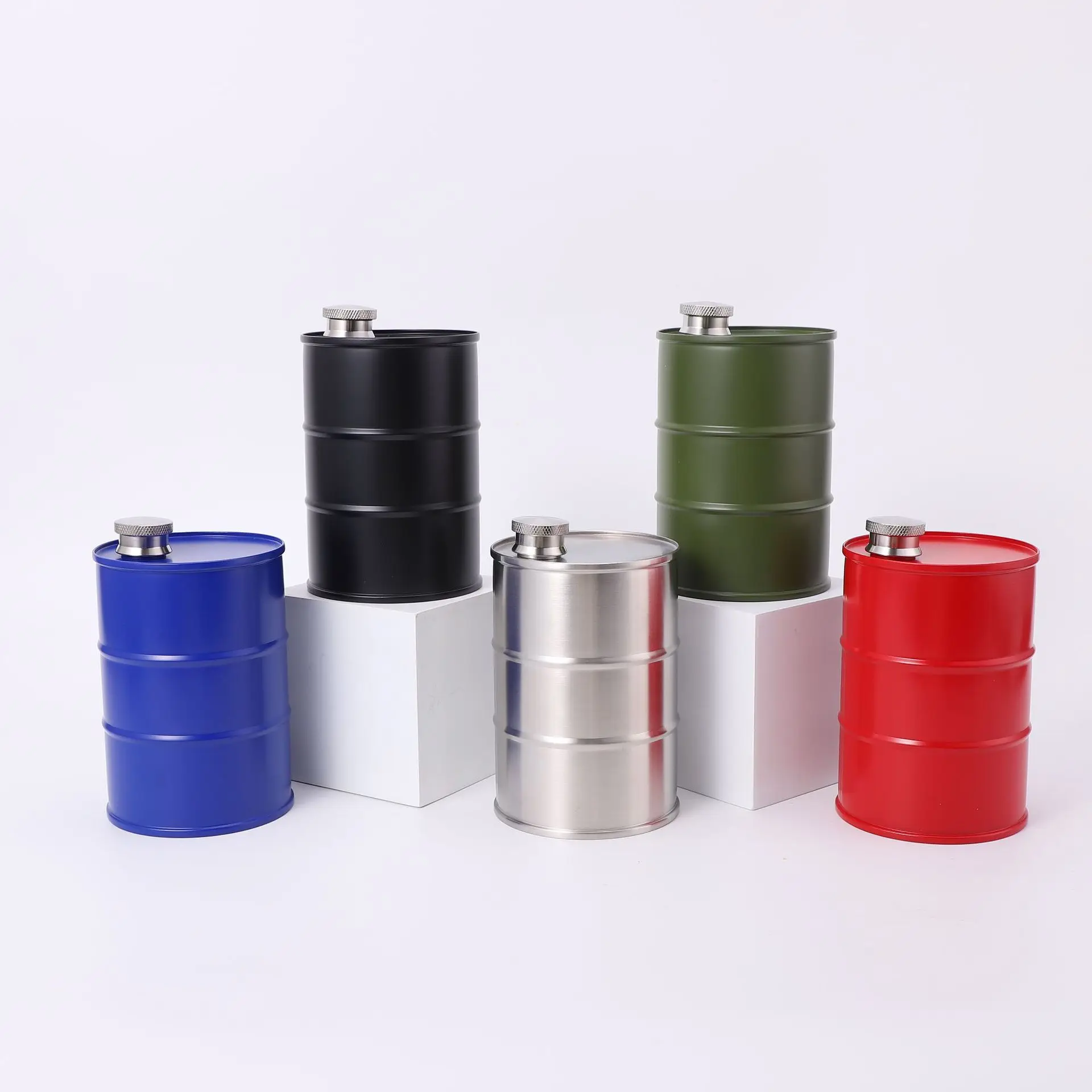 Portable Stainless Steel Hip Flask Travel Barrel Wine Pot Bottle 350ml/750ml Cylinde Wine Barrel Jug