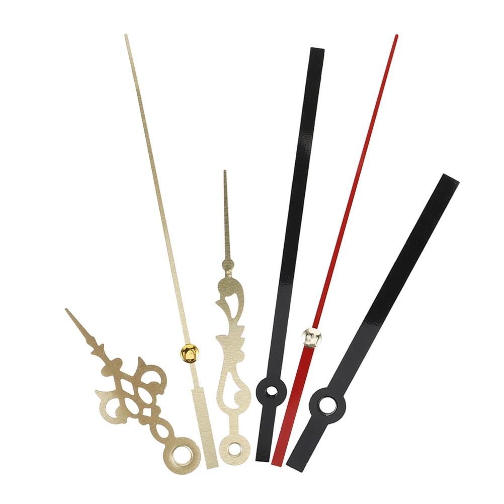 

2Sets Clock Hand Repair Set Black Golden Metal DIY Accessories for Wall Clocks with Elegant Hollow Design Black Clock Hands