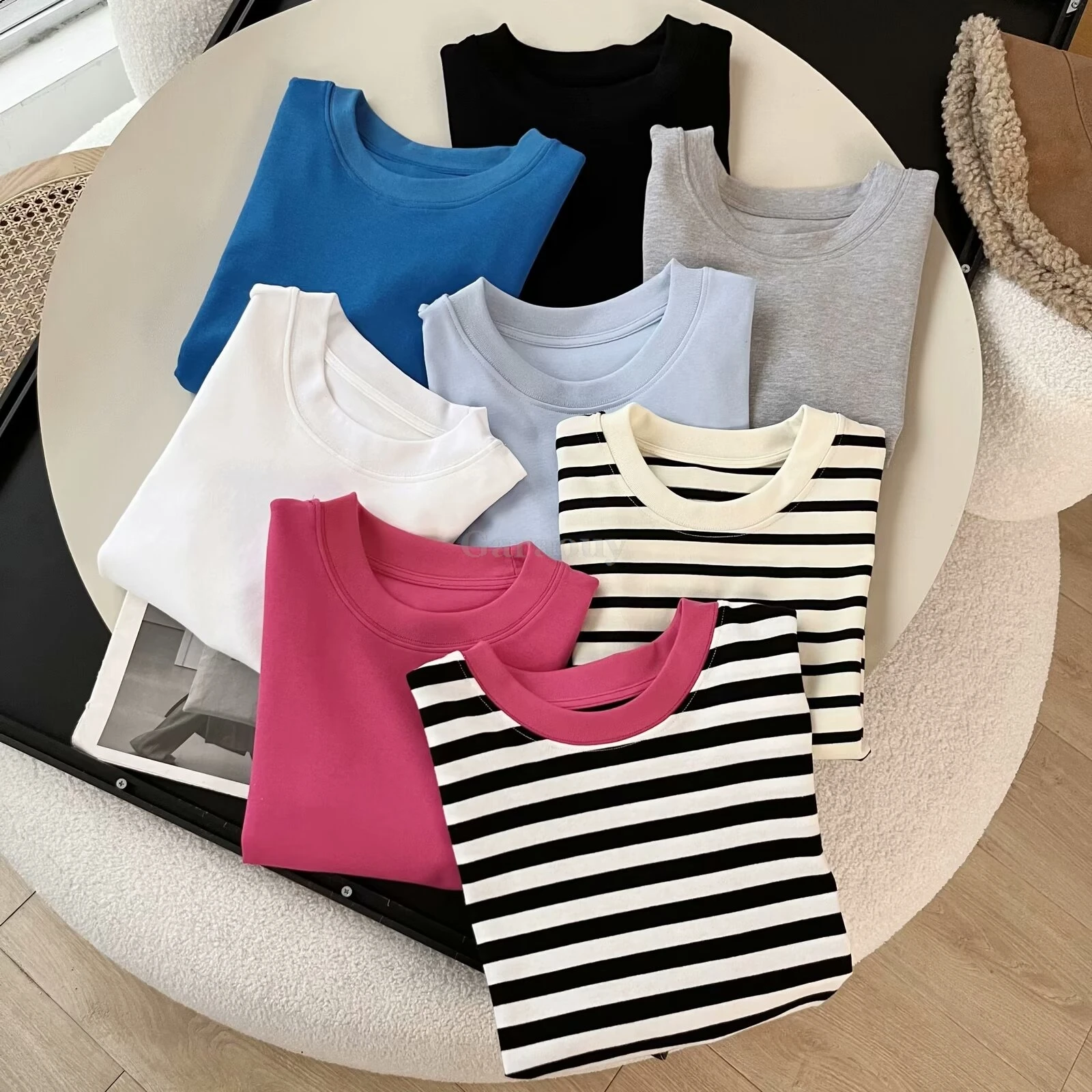 Garaouy 2024 Summer Women Simple Basic Round Neck Short Sleeve T Shirt Female Casual Versatile 8 Colors Tees Classic Tshirt Tops