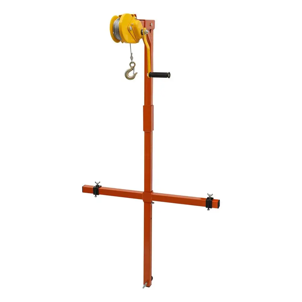 Air Conditioner Lifting Crane 15m/49.21ft Detachable Portable Tool 330lbs Load Stable Triangular Design Easy Assembly and