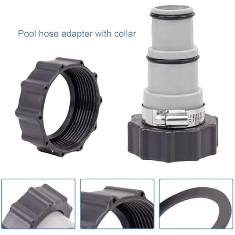 4Pack Pool Hose Adapter,Type A Pool Hose Connector For 1.5/1.25 Inch Vacuum Hose Adapters, Threaded Connection