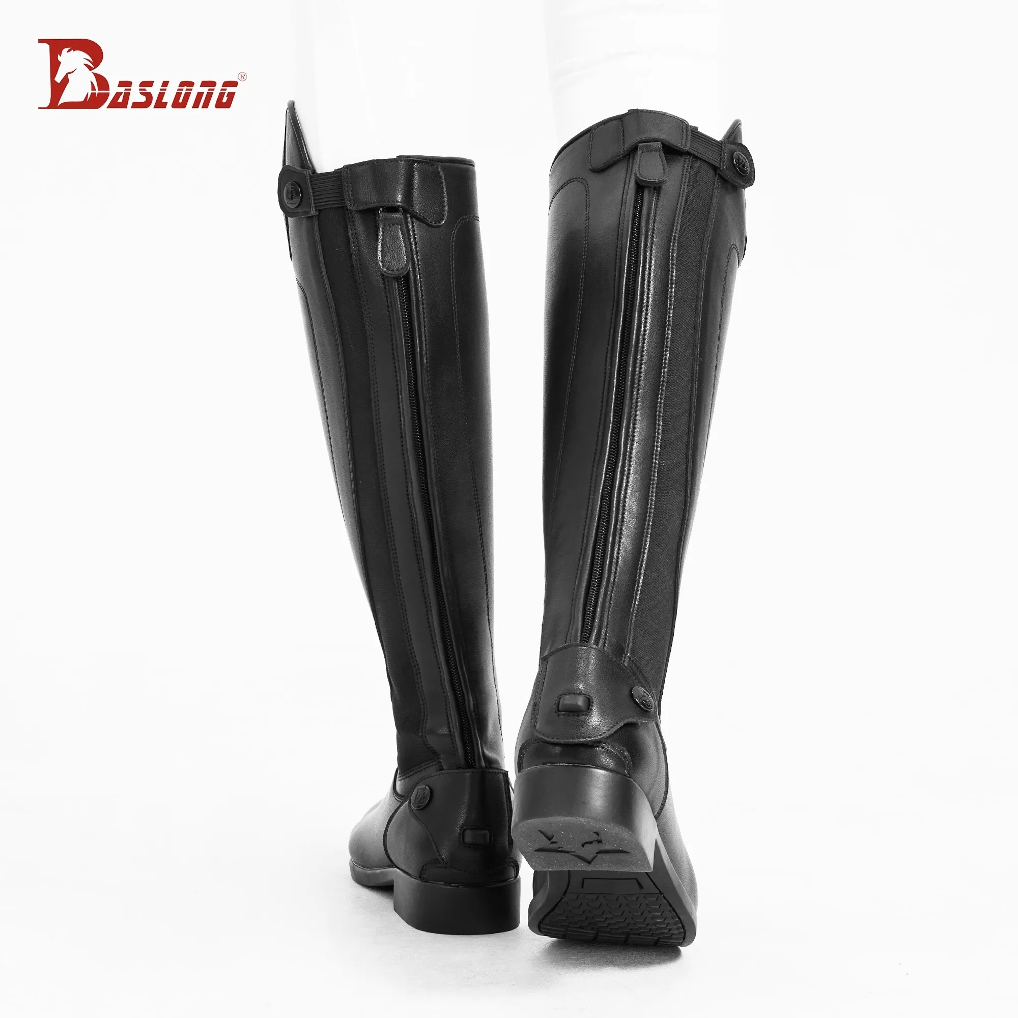 Skórzane buty jeździeckie Baslong, buty jeździeckie, buty rycerskie, elastyczne buty jeździeckie, męskie i damskie buty jeździeckie do przejażdżek, 266,4 cm Longma Equipment