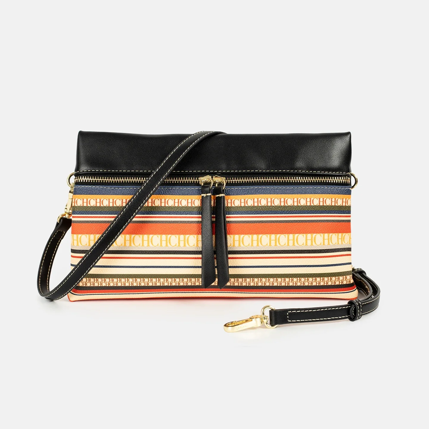 

PU Leather High-quality Crossbody Bag Embossed 2026 New CH Letter Double Zipper Shoulder Bag