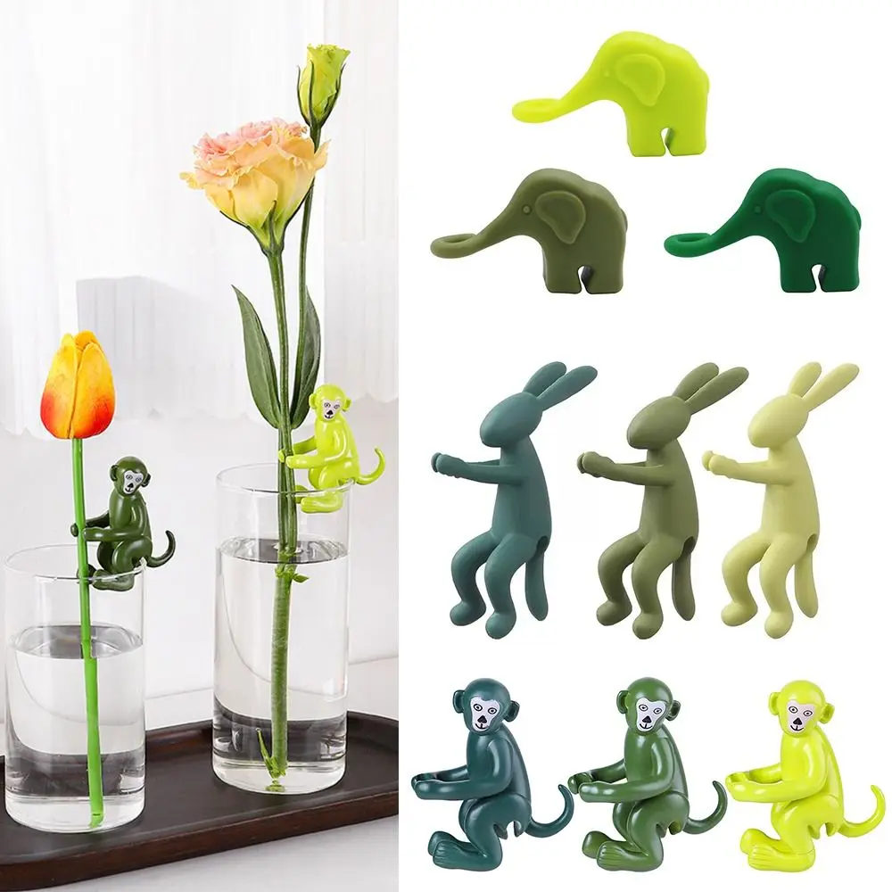 انتشار نباتات السيليكون الأصدقاء أرنب/قرد/فيل أوتاد نباتية قابلة لإعادة الاستخدام مثبت الزراعة المائية انتشار النباتات #4