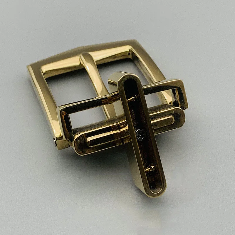 Polished Solid Brass Pin Rotatable Belt Buckle for Leatherwork Craft DIY 35mm Width