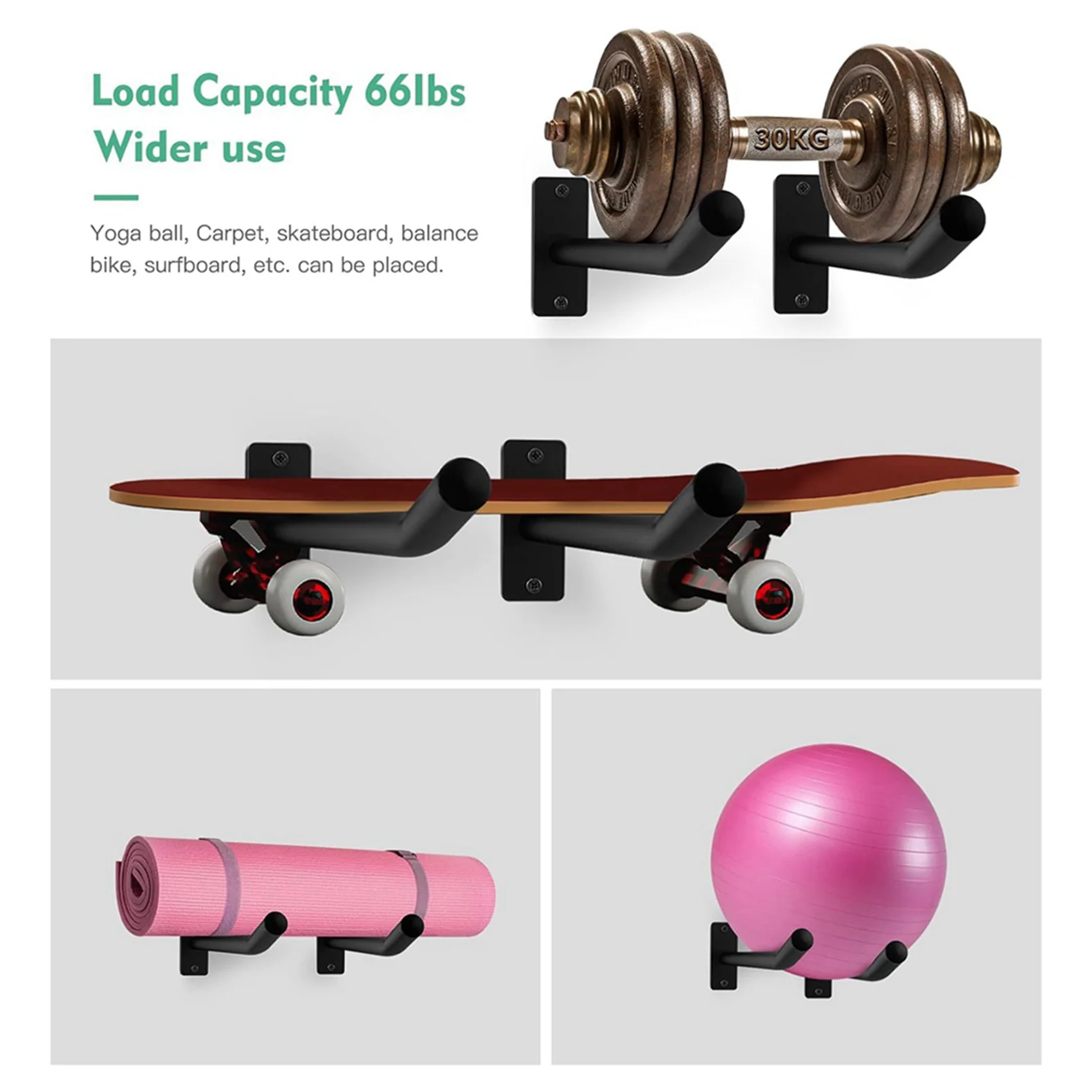 B48B-4X Medicine Ball Holder,Exercise Ball Wall Rack For Gym Garage Storage Yoga Ball,For Yoga Ball/Stability Ball/Basketball