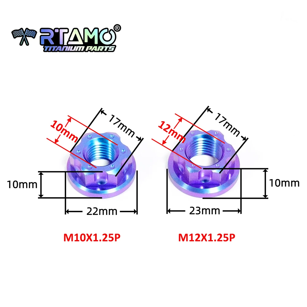 RTAMO M10 M12 Gr5 Titanium Nut Brake Pump Lever Nut for Motorbike Bicycle Direct Modified 1pc