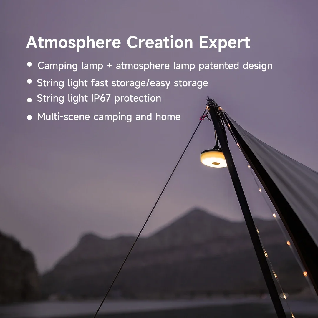 Nextool Camping LED Light Strip Atmosphere Lamp Rechargeable Portable Flexible Strips Warm White Lamp for Tent Room Decoration
