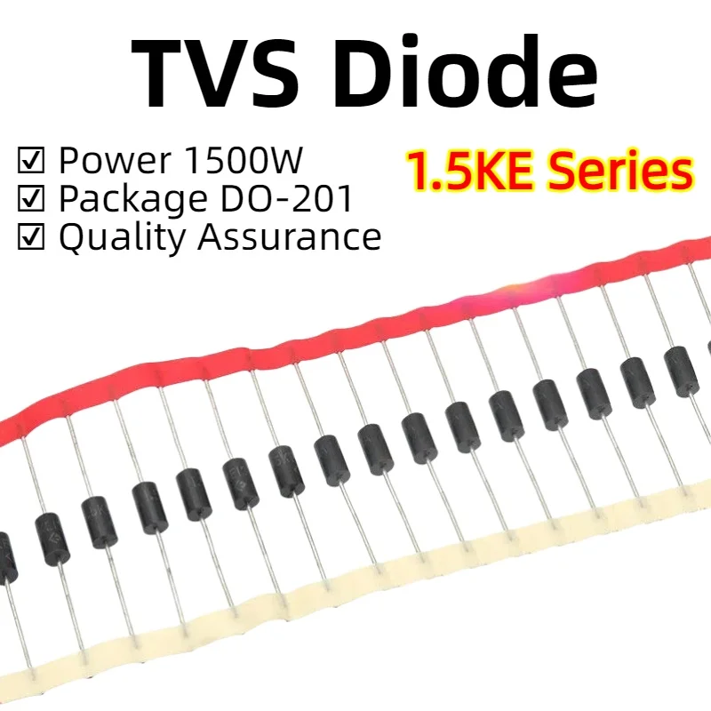 20PCS TVS Diode 1500W 1.5KE6.8CA/8.2/10/12/15/22/24/27/33/36/39/47/51/62/68/91/100/120/150/180/200/220/250/300/350/400/440/510CA