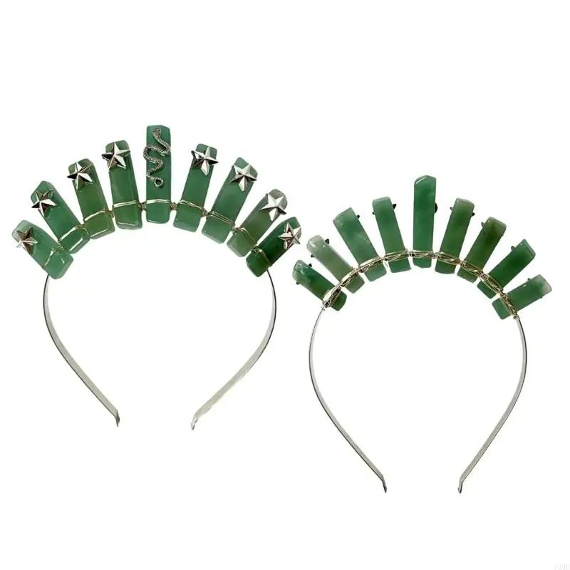 

49MF Model Show Headband with Cosplay Greek Woman Baroque Headband for Bride Bling Headband for Wedding Party