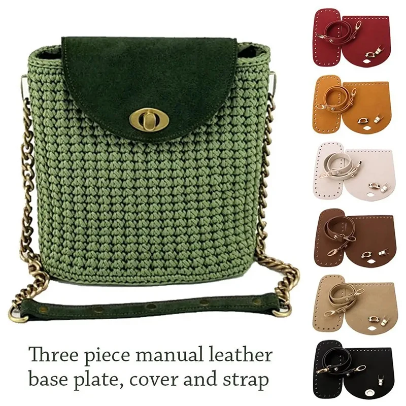 Set da 3 pezzi borsa fatta a mano accessori per borse tracolla da donna di alta qualità tracolla in pelle PU pochette per borsa a tracolla per