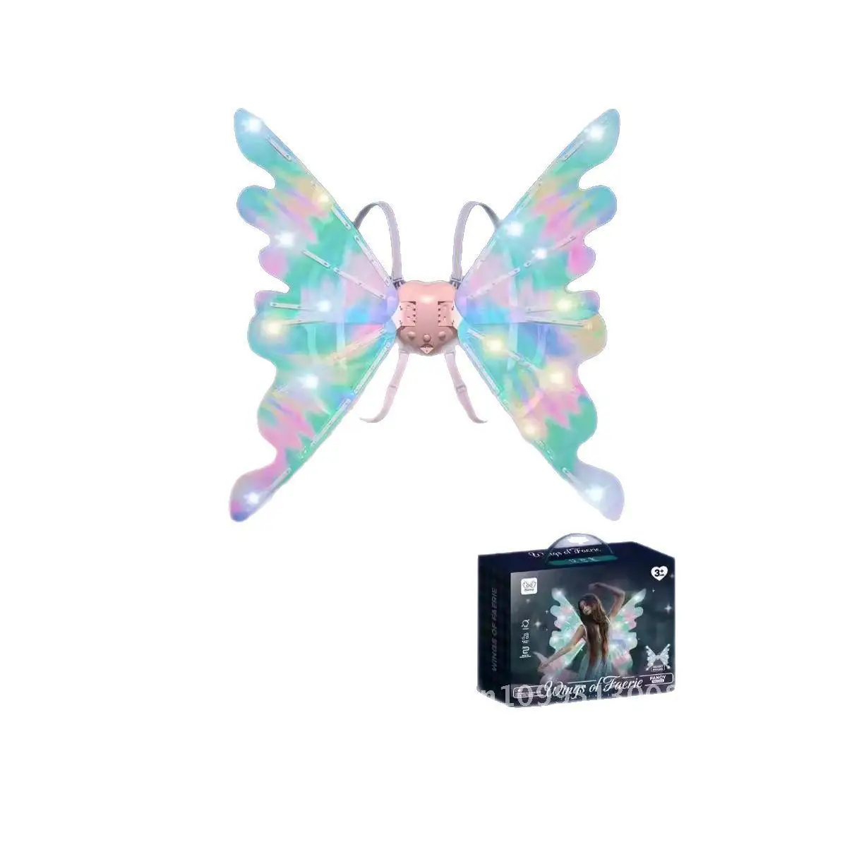 

Electric Butterfly Wings Toy Night Market Hot Sell Glowing Fairy Dinosaur Devil Colors with Music Interactive Children's Gift
