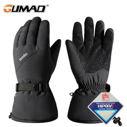 Winter Warm Fleece Ski Gloves Men Women Windproof Waterproof Snowboard Sports Specialized Snowmobile Non-slip Cycling Gloves