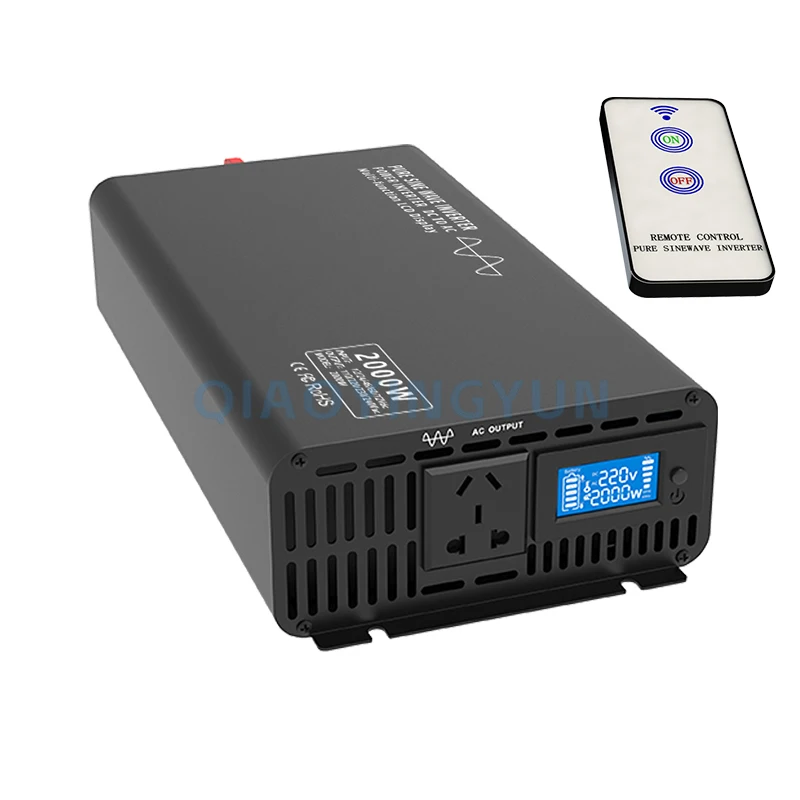 2000W 12v 24V 48V 60V 72V 84V DC 220V 110V AC Inverter Off-grid Pure Sine Wave Inverter with remote controler and LED display