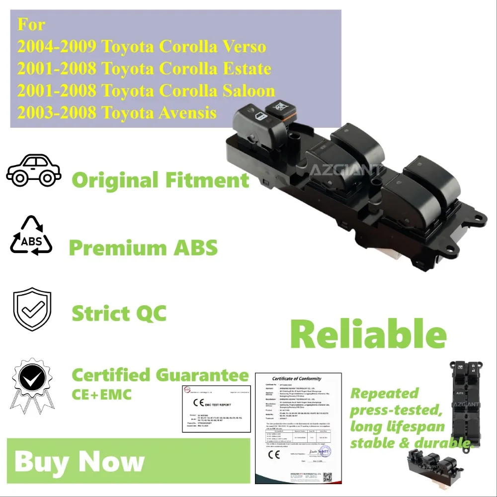 

Car Accessories for Toyota Corolla Avensis Window Regulator Switch Control 6 Buttons