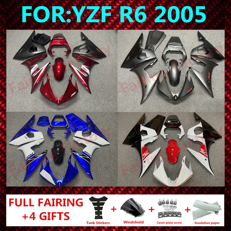 

Motorcycle full Fairing kit fit for yamaha YZF R6 05 YZF-R6 2005 model bodywork body ABS Plastics fairings kits zxmt