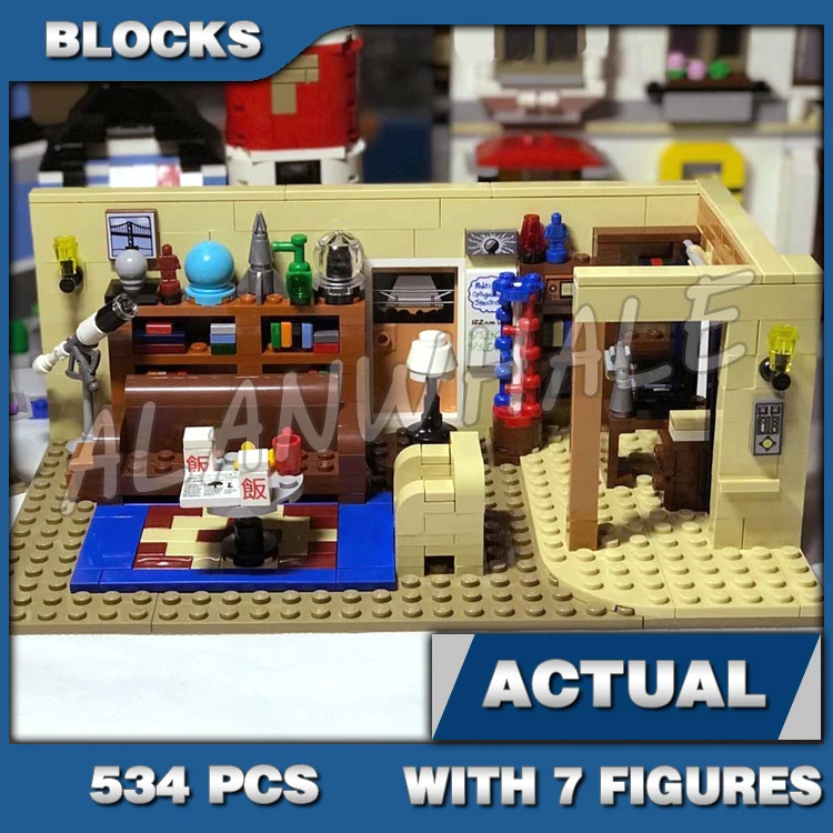 534pcs Ideas The Big Bang Theory Popular Sitcom TV U.S. Drama Living Room 16024 Model Building Blocks Set Compatible With Bricks