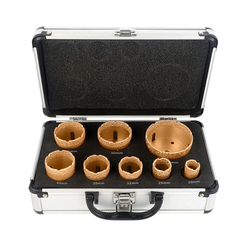 Angle Tile Tapper 8-Piece Set Hand Mill M14 Brazing Dry Reaming Drill Bit Full Tile Marble