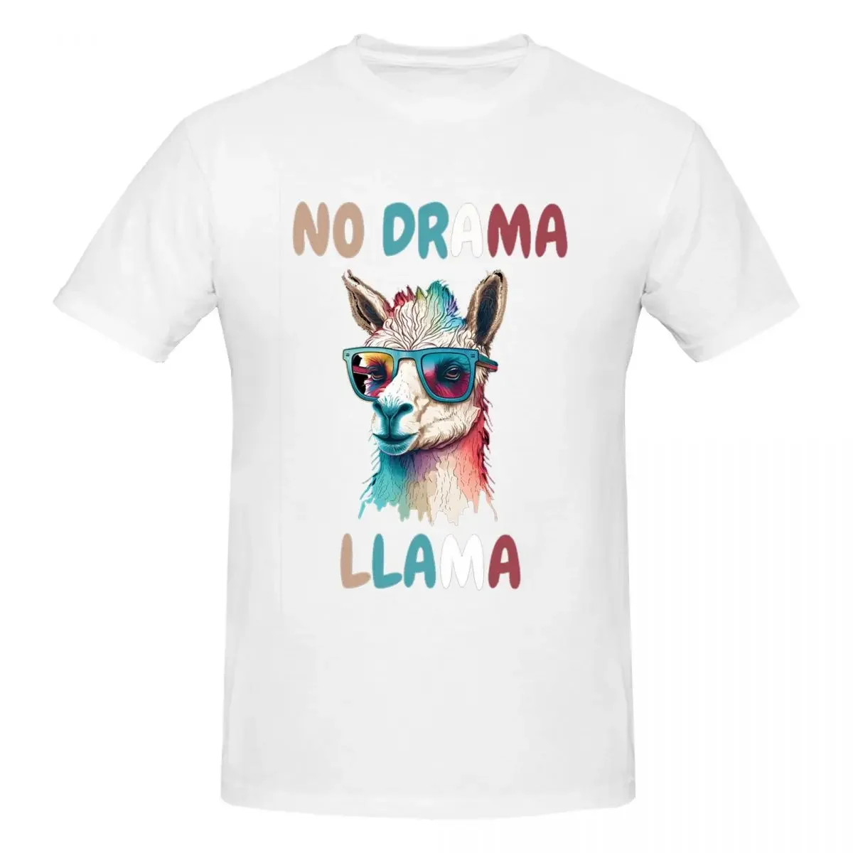 No Drama Llama 9 100% Cotton T-shirt Unisex Classic T Shirts Men Round Neck Short Sleeve S-6XL