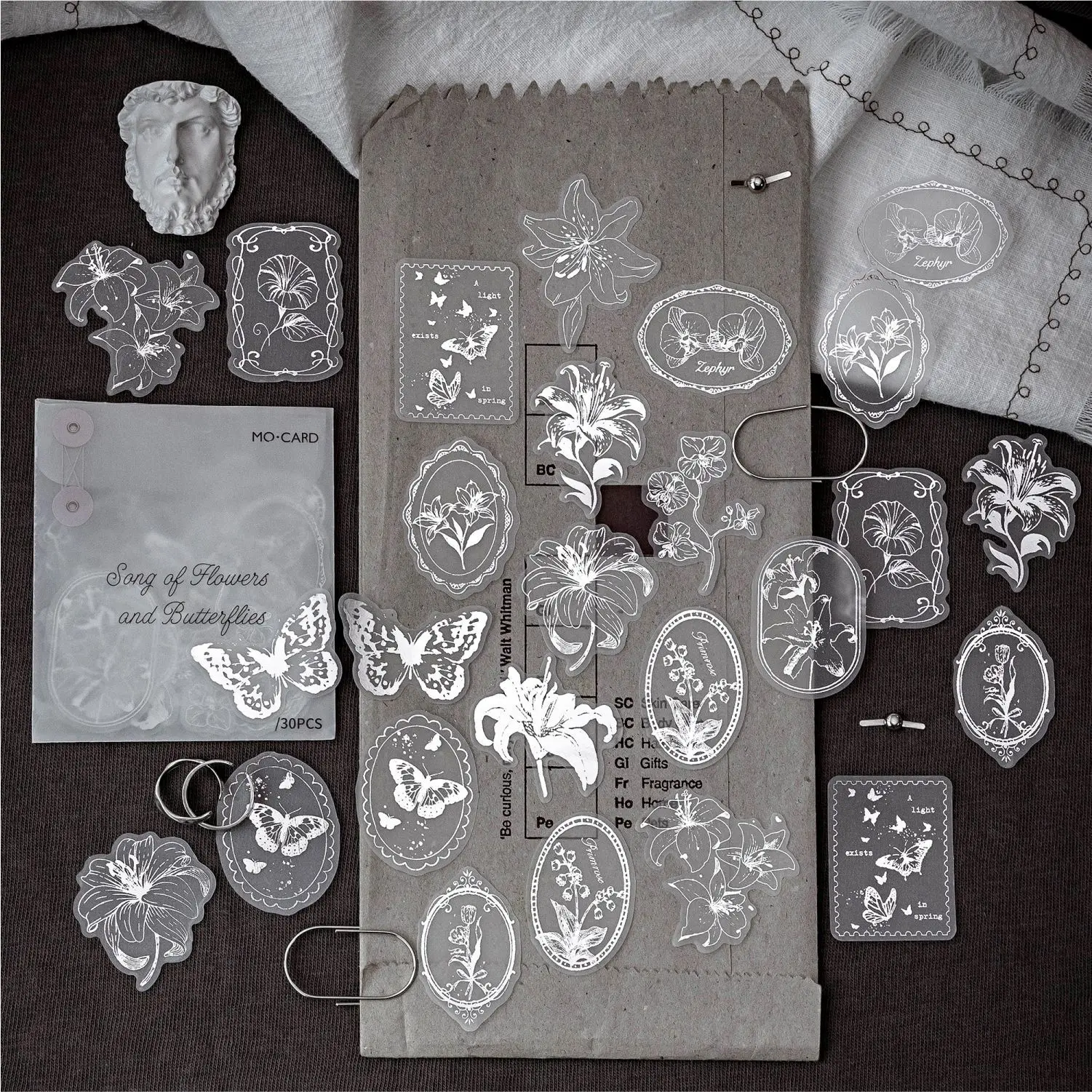 20sets/lot Kawaii Stationery Stickers Silver Box Secret Agreement Junk journaling stickers Planner Decorative Scrapbooking