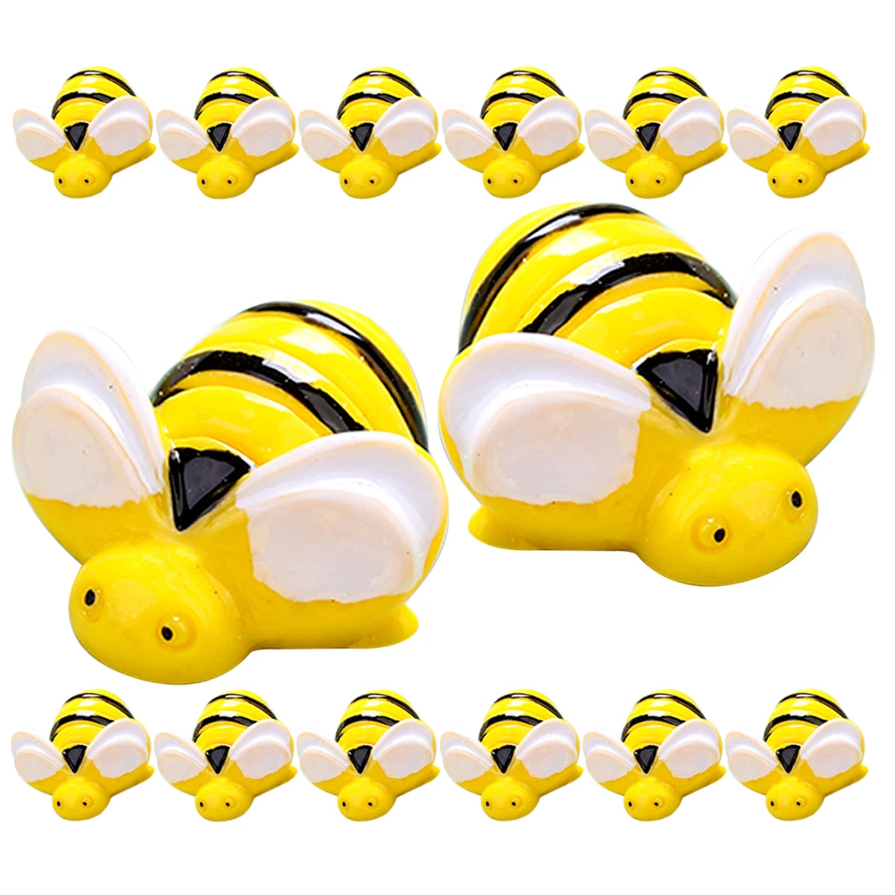 

20 Pcs Bee Simulated Ornaments Resin Mini Charms Cute Decoration Pendant Embellishments Tiny Bees Decorations