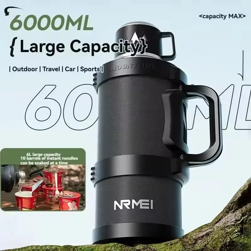Large thermos -1.7L//2.5L/4L stainless steel thermos, suitable for travel, camping -2.5 liters super large vacuum insulati
