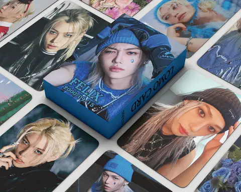Bilashmart 55Pcs/Set Kpop New Ablum ATE Lomo Card Felix Photo Print Pictures Photocard Fans Collection Postcards Gifts
