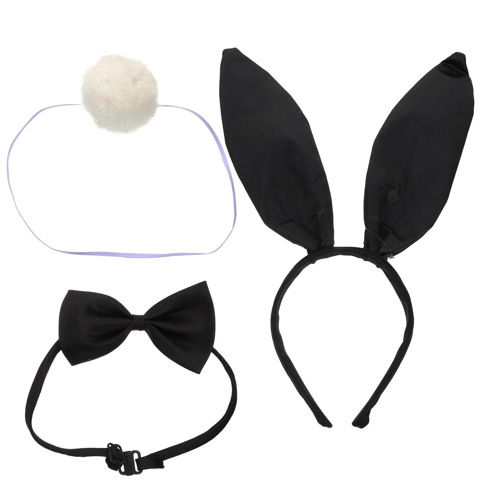 

Bunny Ear Headband Pearl Hair Pins Rabbit Bow Tie Tail Prop Headdress Cloth Costumes Accessory Women's Party Hairband