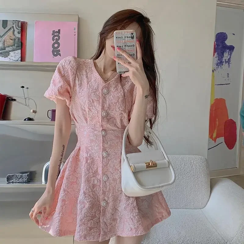Dress Women S-3XL Design Romantic Mini Party Clothing Sundress All-match Elegant Girls Sweet Aesthetic Popular Платье Женское