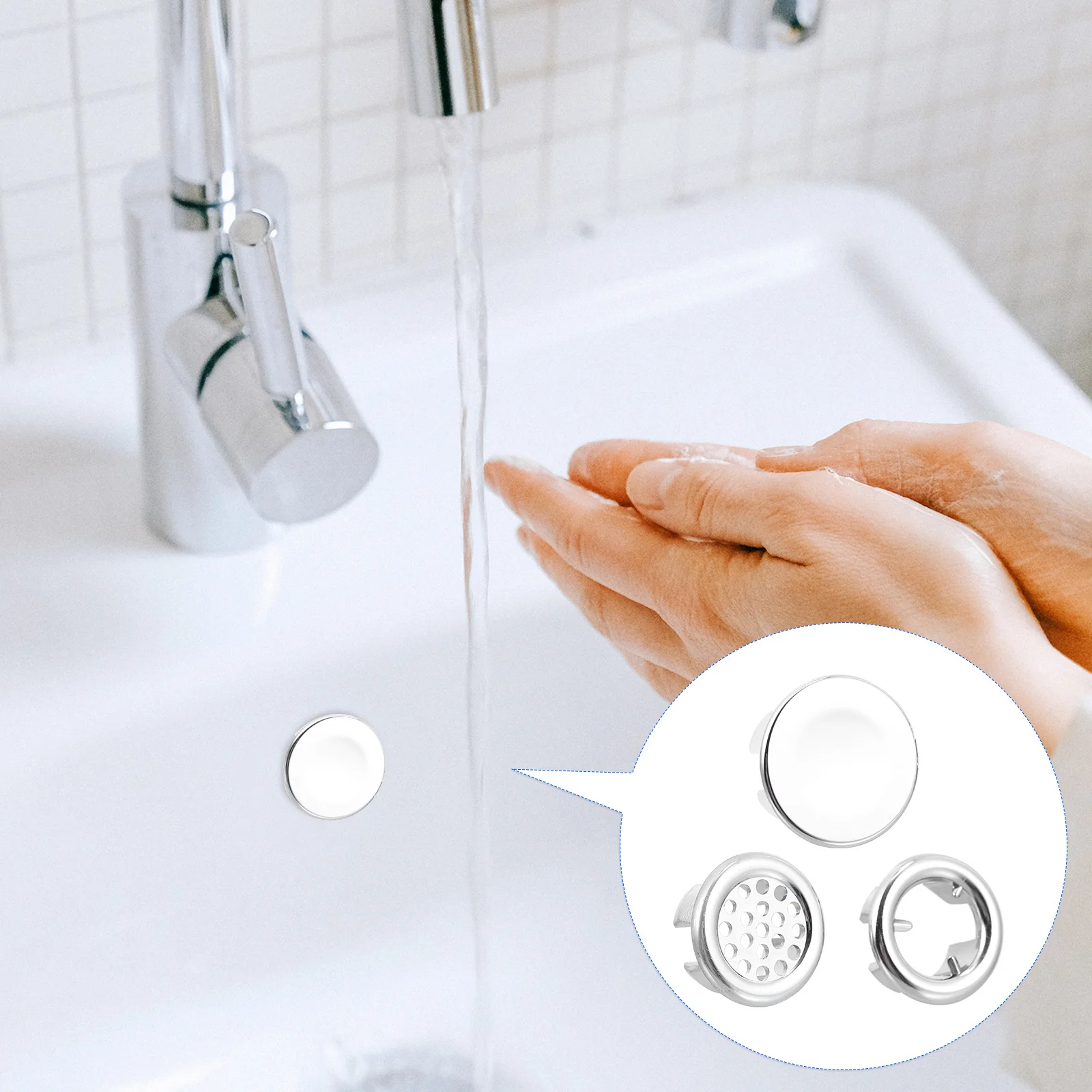 

15Pcs Bathroom Wash Basin Overflow Hole Ring Durable Easy Install Sink Accessory Bathroom Wash Basin Overflow Ring
