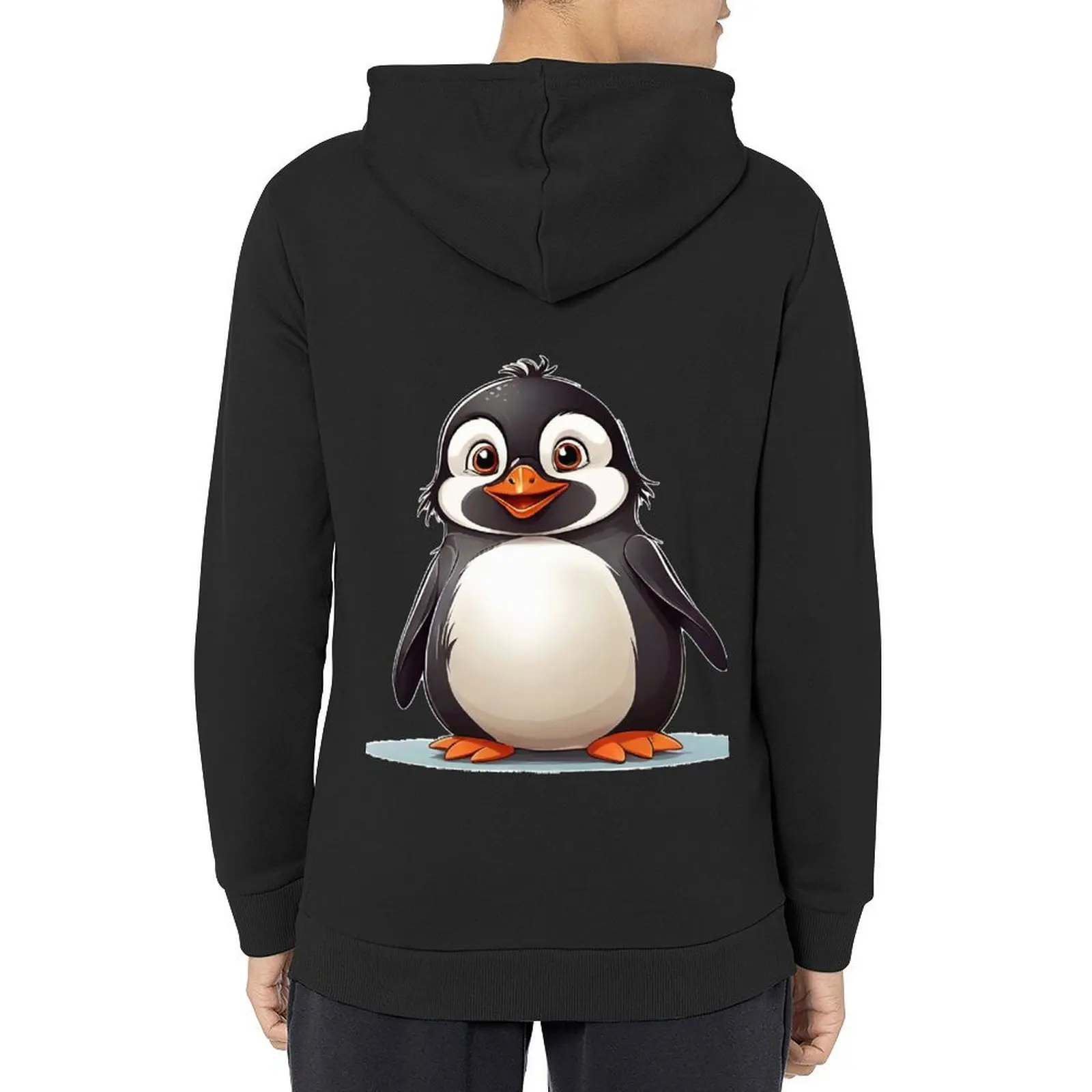 

Cute little smiley pinguin Hoodie male clothes korean style clothes men's sweat-shirt mens clothes hoodies for men