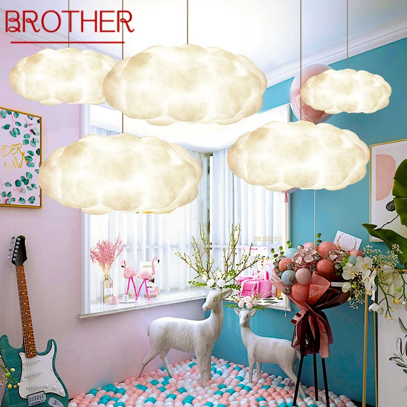 

BROTHER Wedding Props White Cloud Shaped Chandeliers Shopping Mall Ceiling Decorative Lights Wedding Welcome Area Lighting