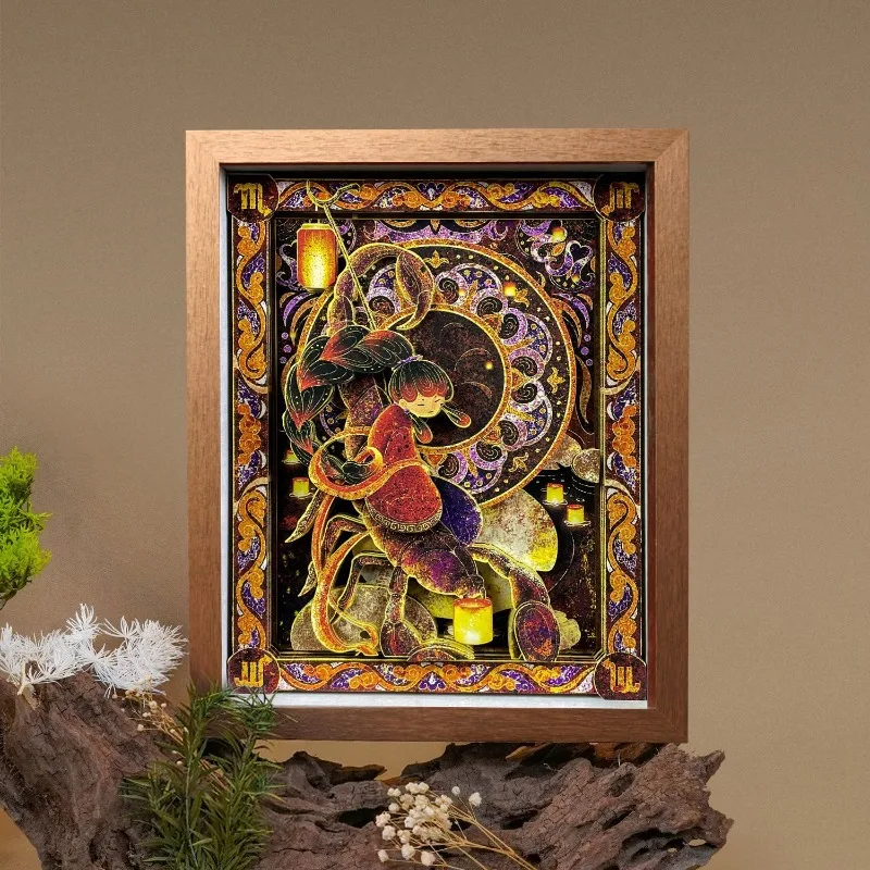 

Twelve Constellations Table Decoration Gift Intangible Cultural Heritage Paper Cuttings Handicraft Decorative Painting